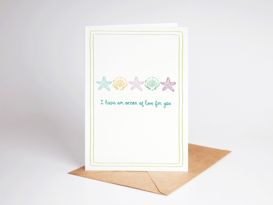 Ocean of Love for You Beach Coastal Greeting Card