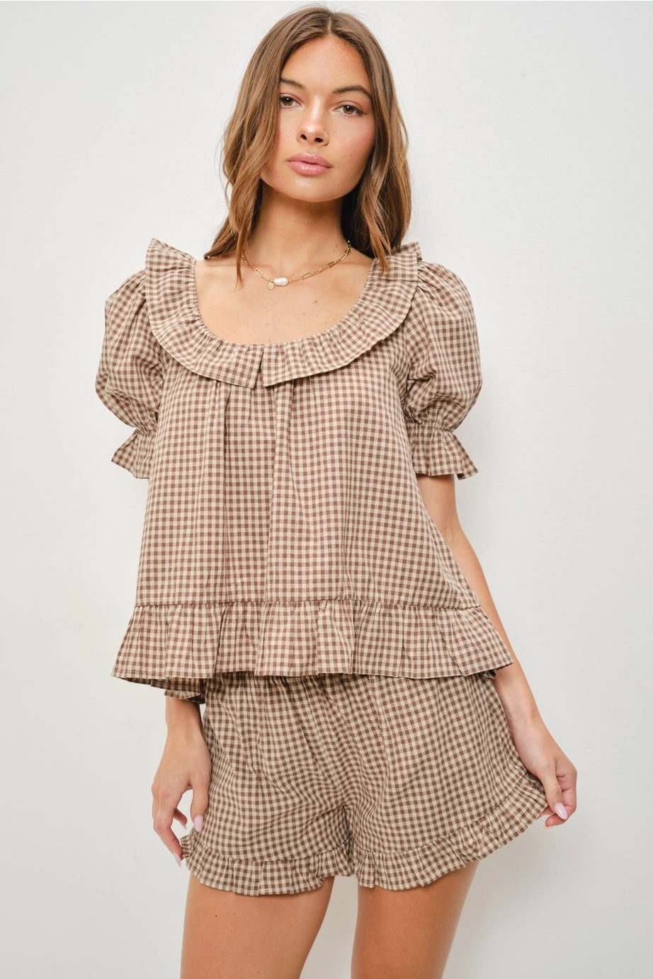 Kiara Frill Gingham Short