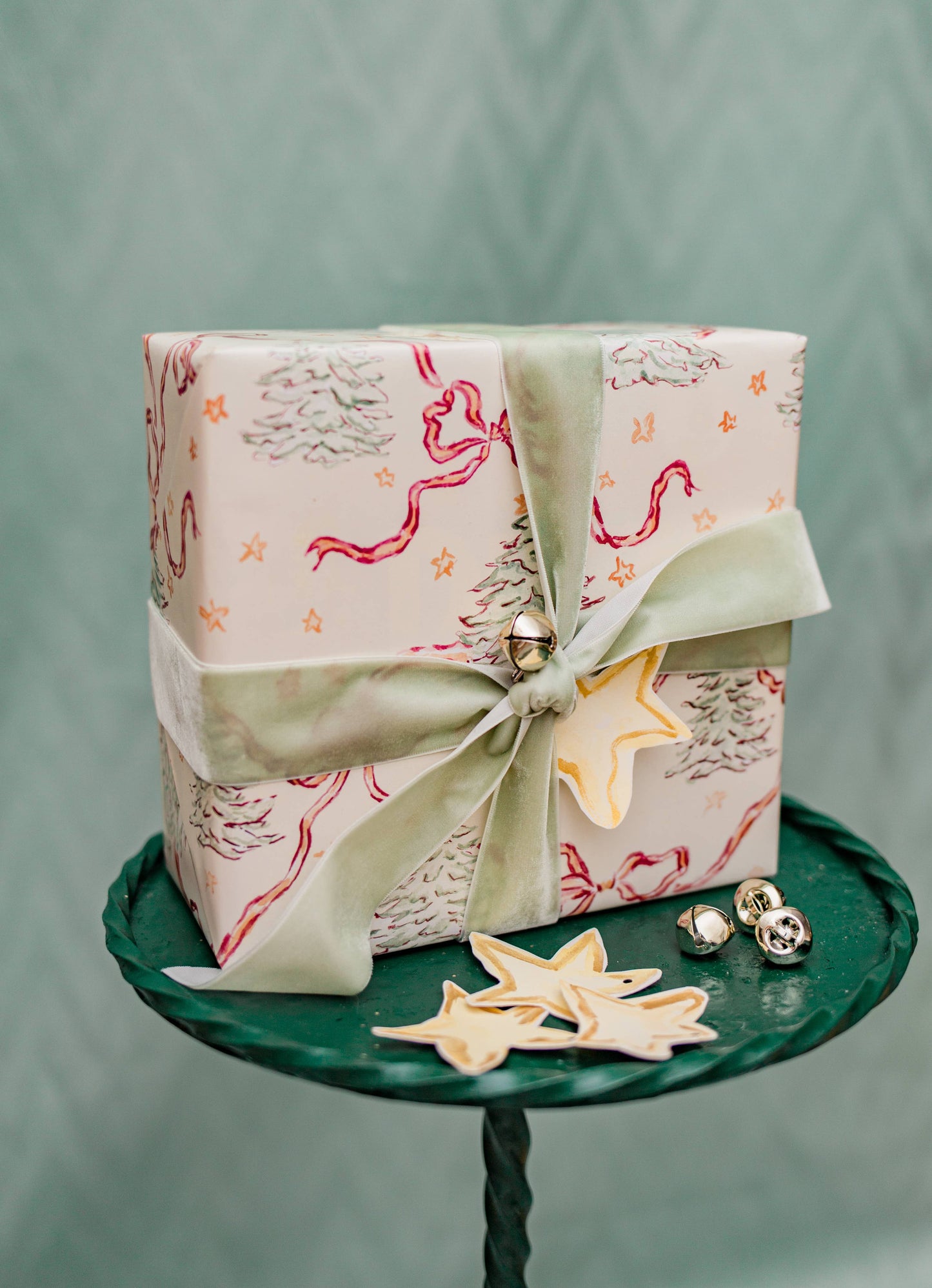 Trees and Bows Gift Wrap