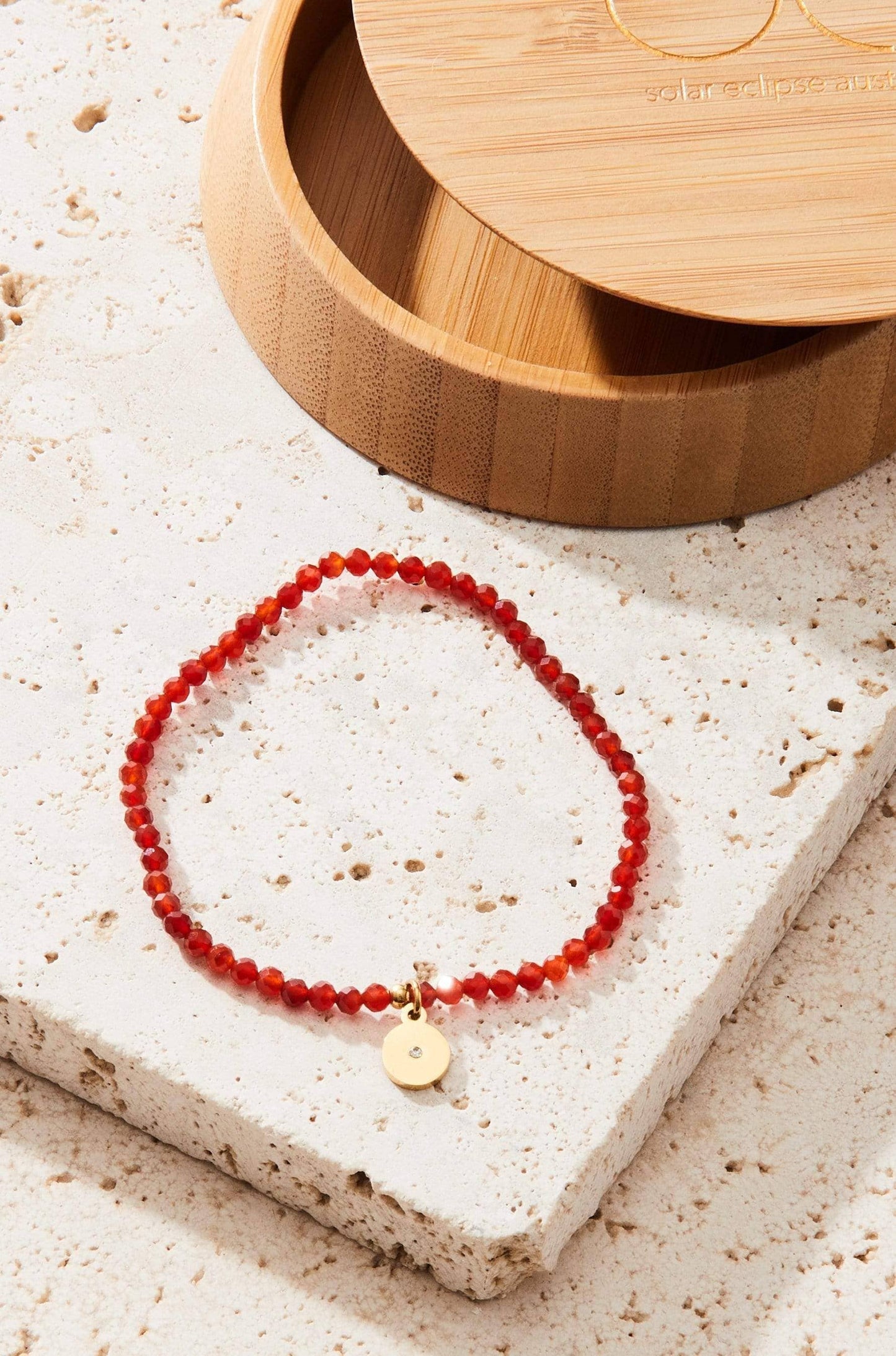 Carnelian Gemstone Beaded Stretch Bracelet | Jewelry