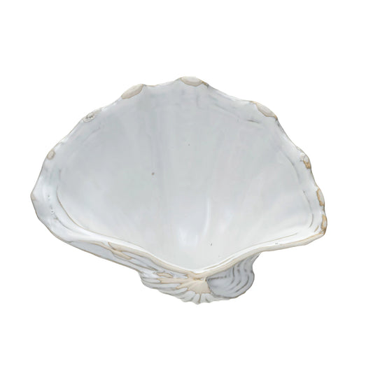 Stoneware Shell Shaped Dish (Each One Will Vary)