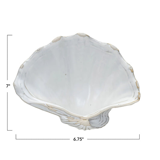 Stoneware Shell Shaped Dish (Each One Will Vary)