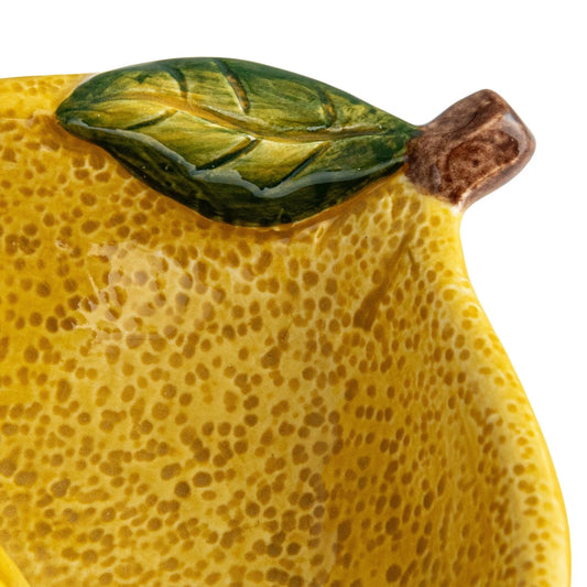 Hand-Painted Stoneware Lemon Shaped Juicer, Yellow
