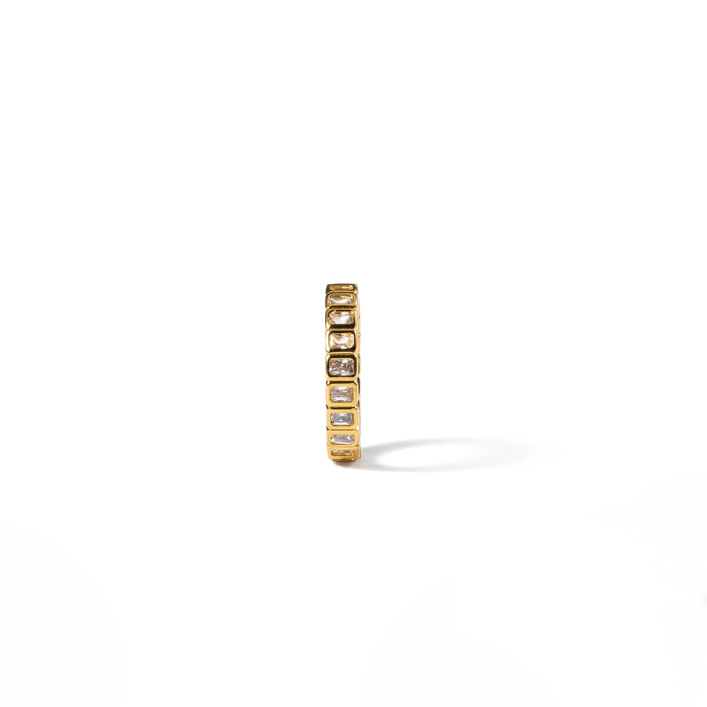 18K Gold Filled Tennis Emerald Cut Ring