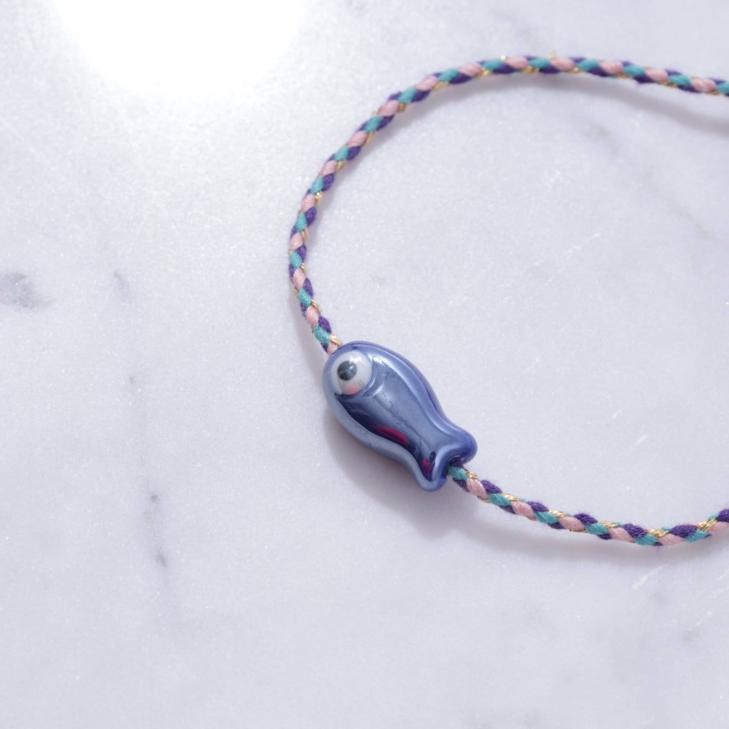 Sailor String Good Luck Fish Bracelet Trending : Lime Fish/Old Town String