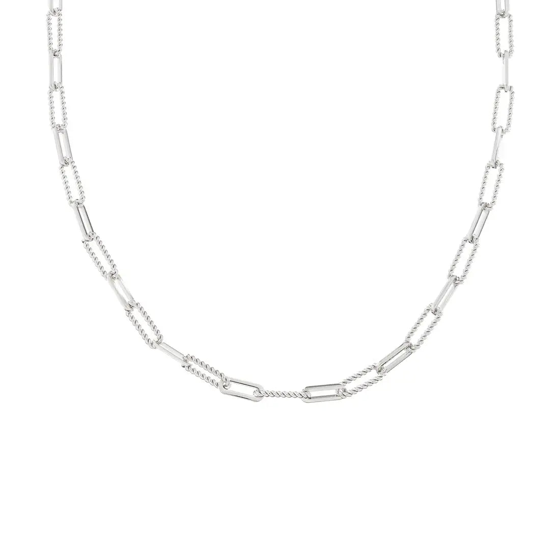 Silver Twisted Links Necklace