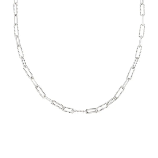 Silver Twisted Links Necklace