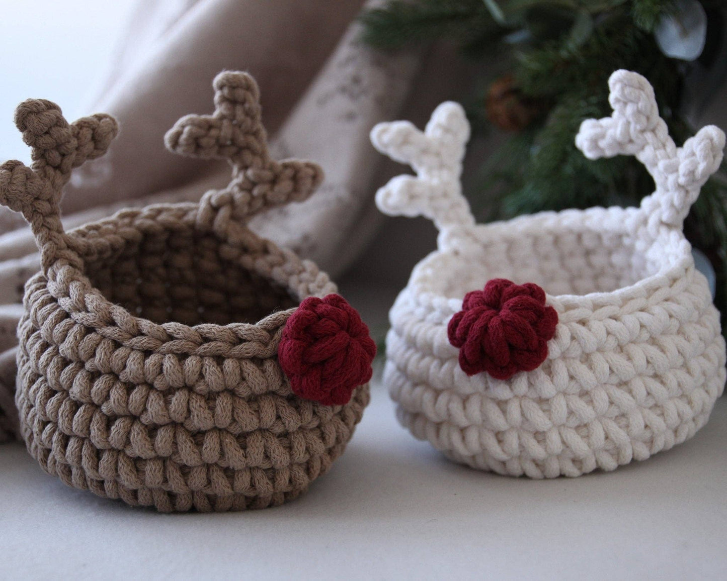 Hand crochet basket | DASHER | Christmas decor & gifts