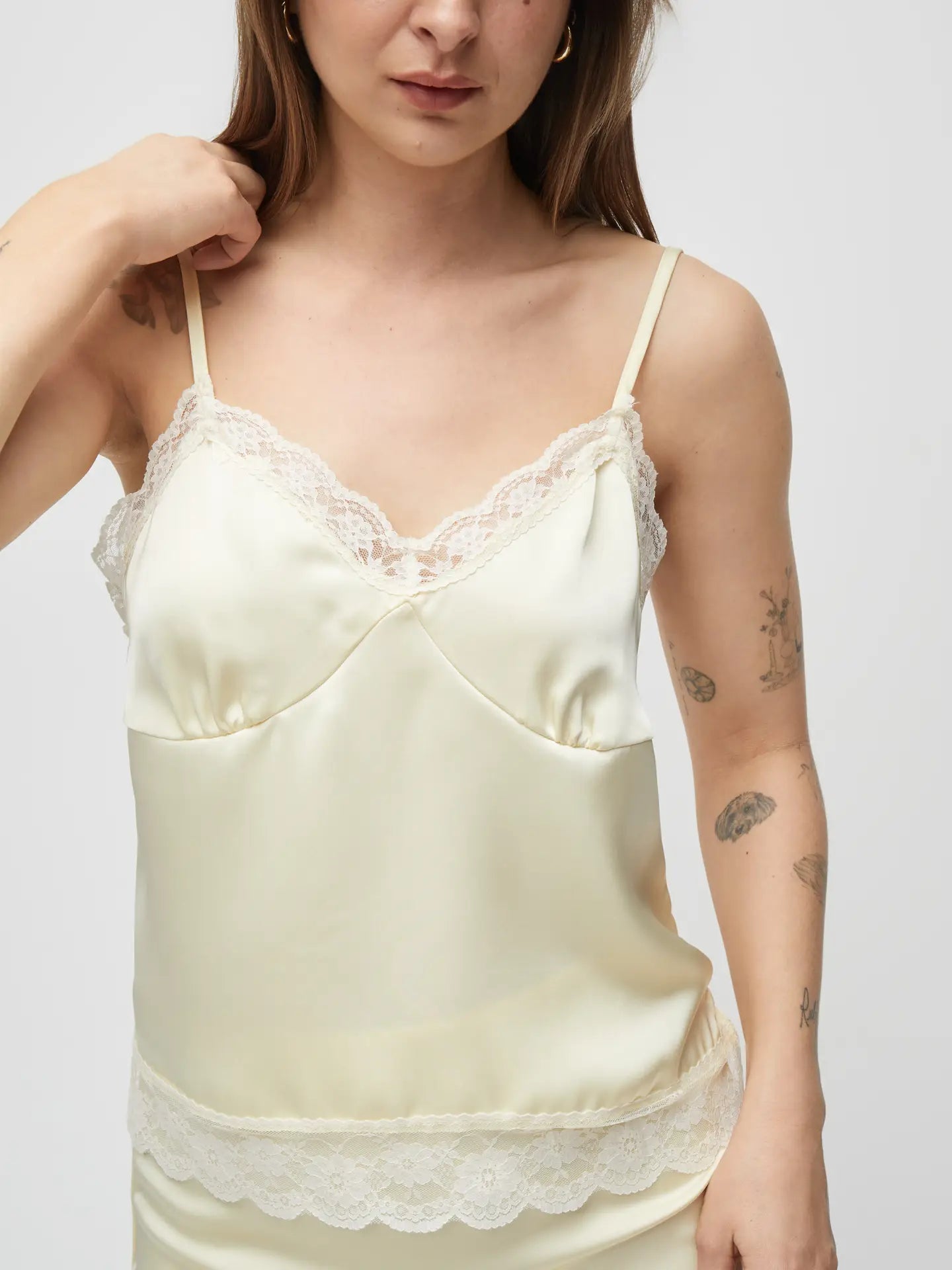 The Sara Top | Satin Lace Tank Top