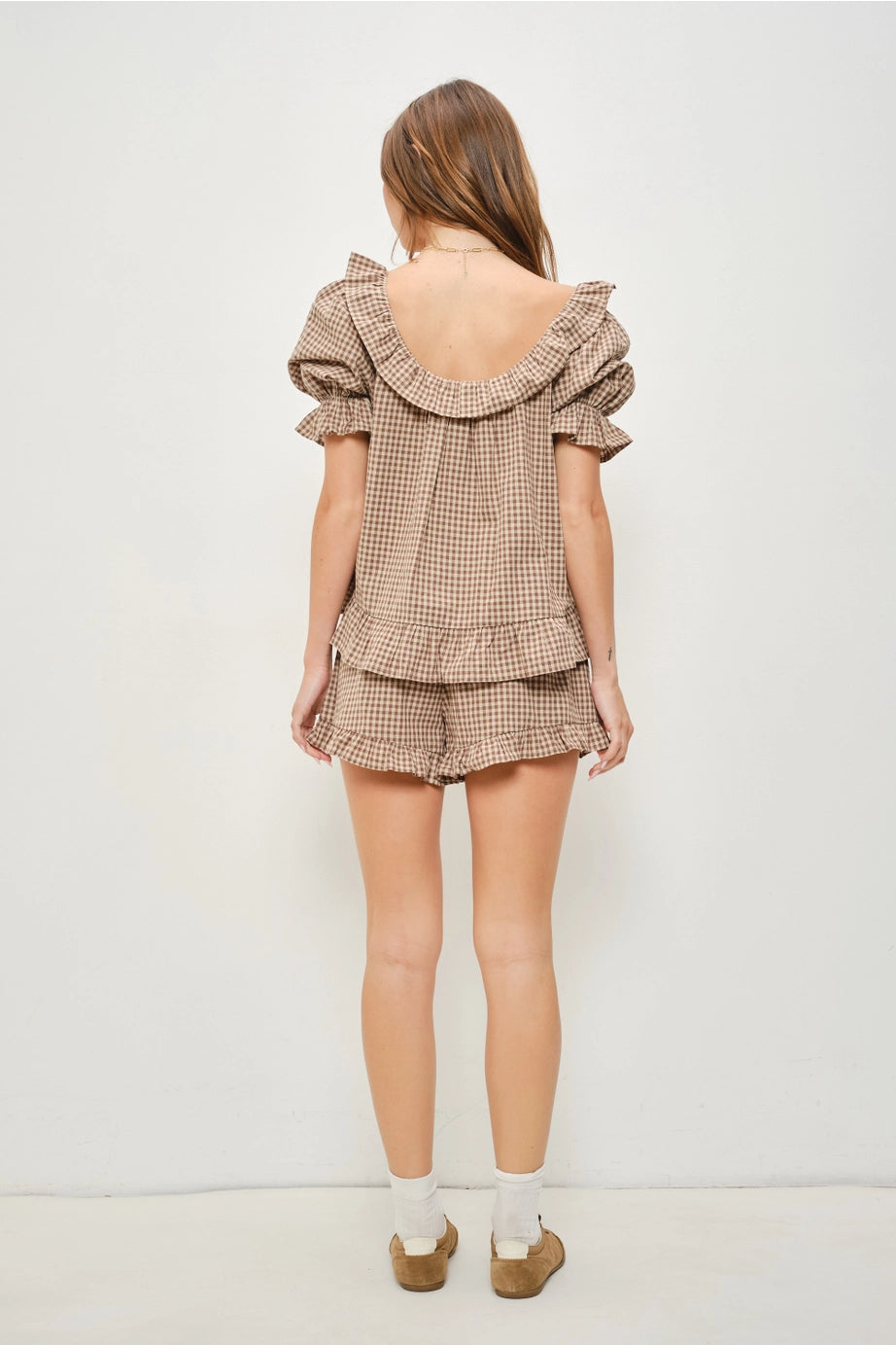 Kiara Frill Gingham Short