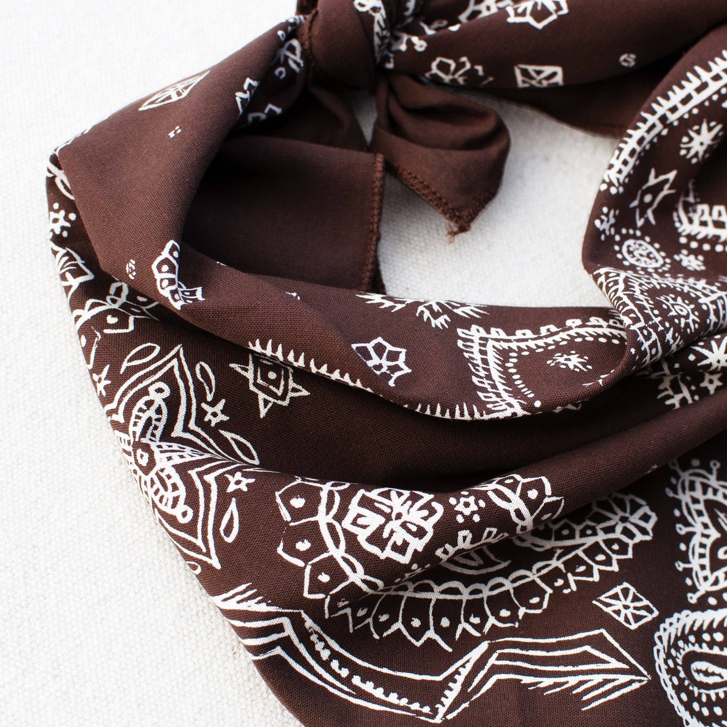 Brown Sketched Paisley Bandana