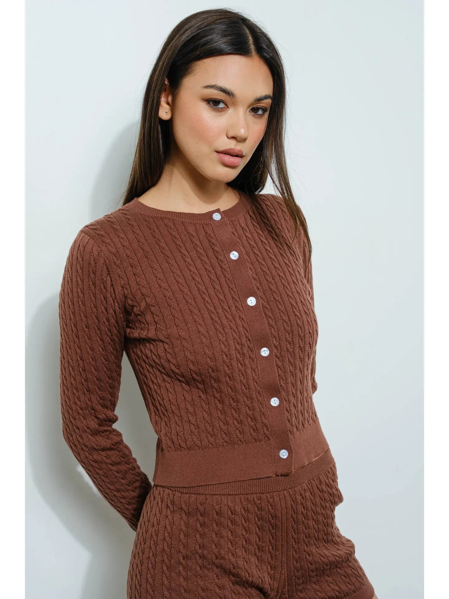 Phoebe Cable Knit Cardigan