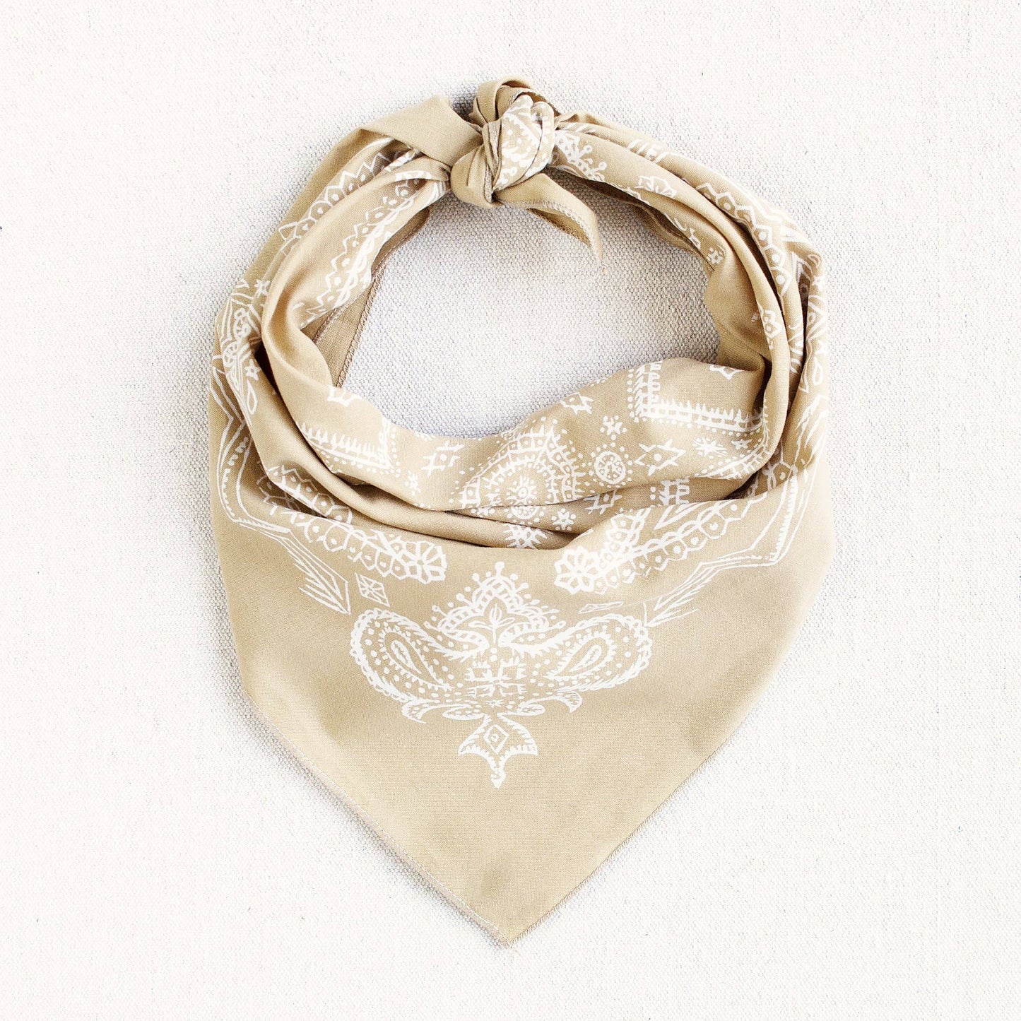 Sand Sketched Paisley Bandana