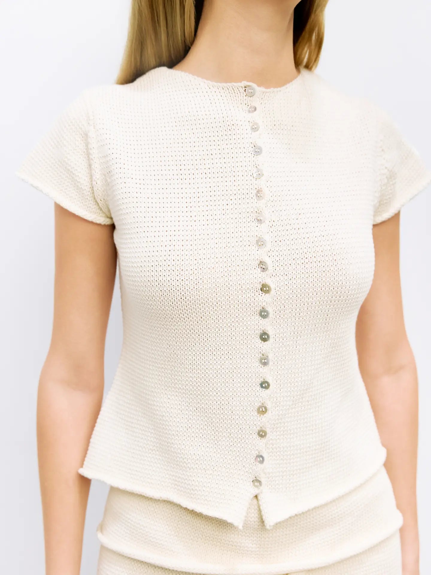 The Alana Top | Summer Knit Button-Down Top