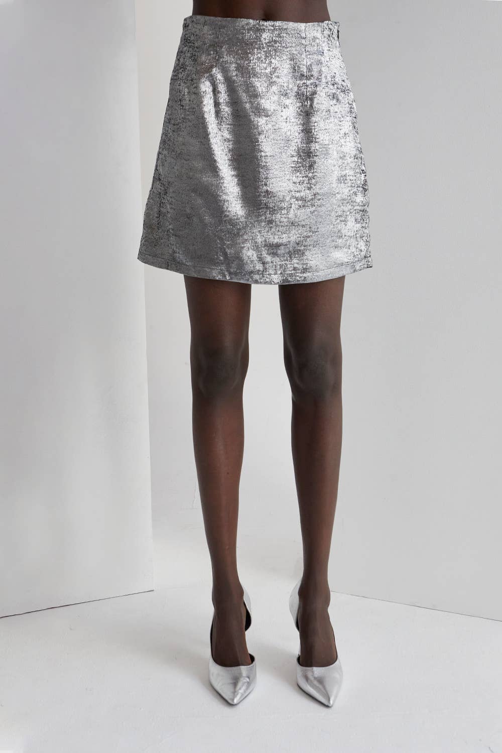 Adelia Metallic Mini Skirt