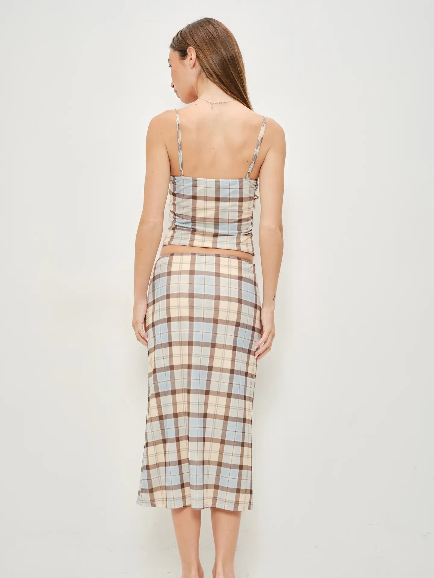 Jem Plaid Mesh Cami