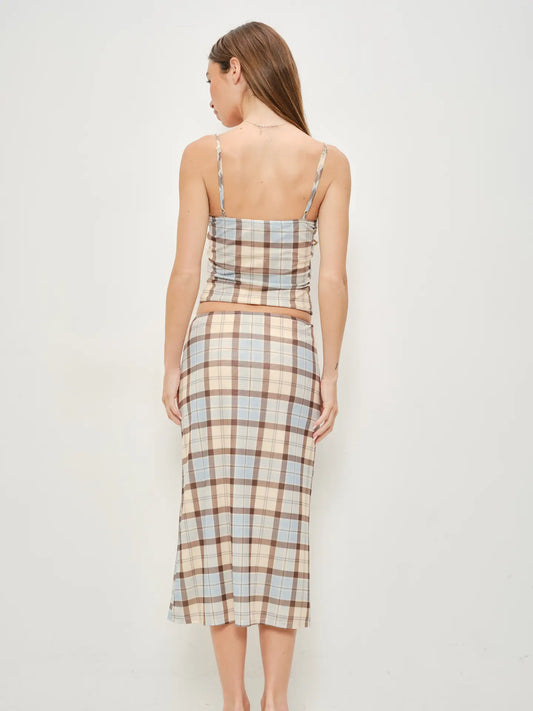 Jemima Plaid Mesh Cami