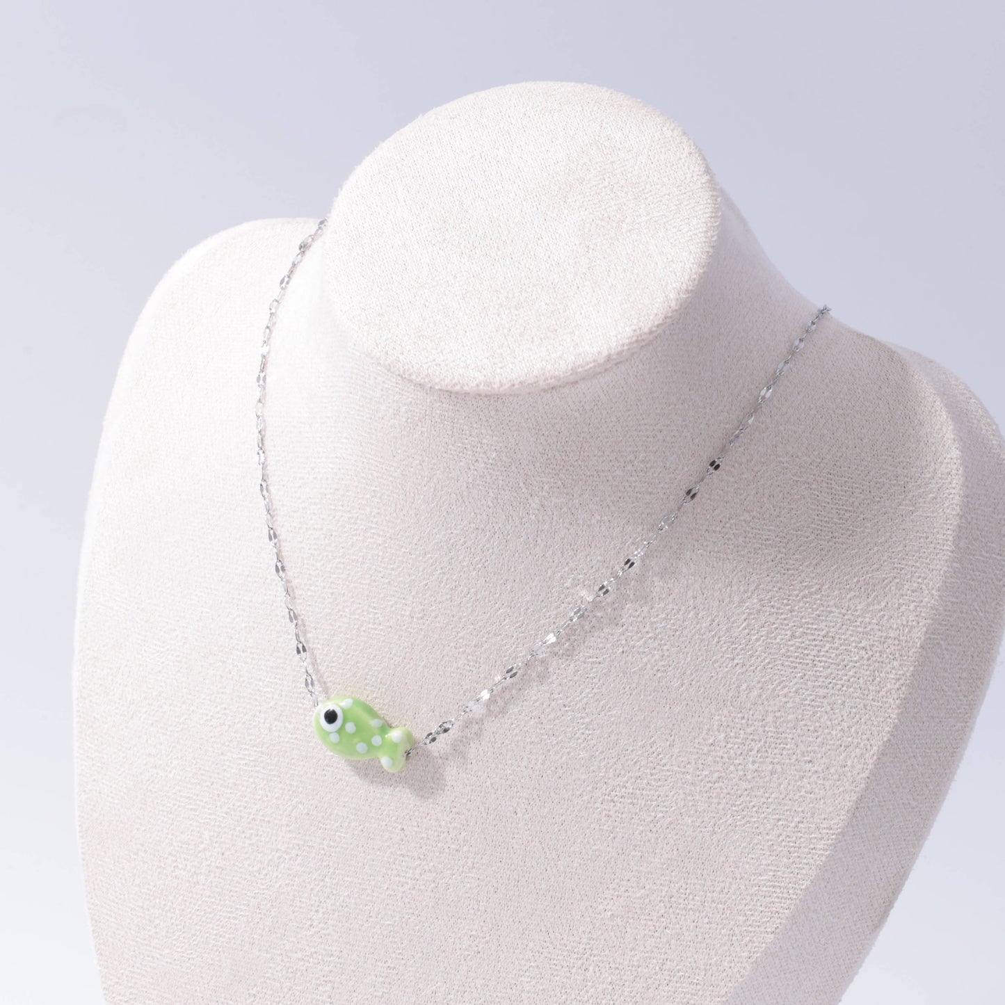 Good Luck Fish Waterproof Chain Necklace : White