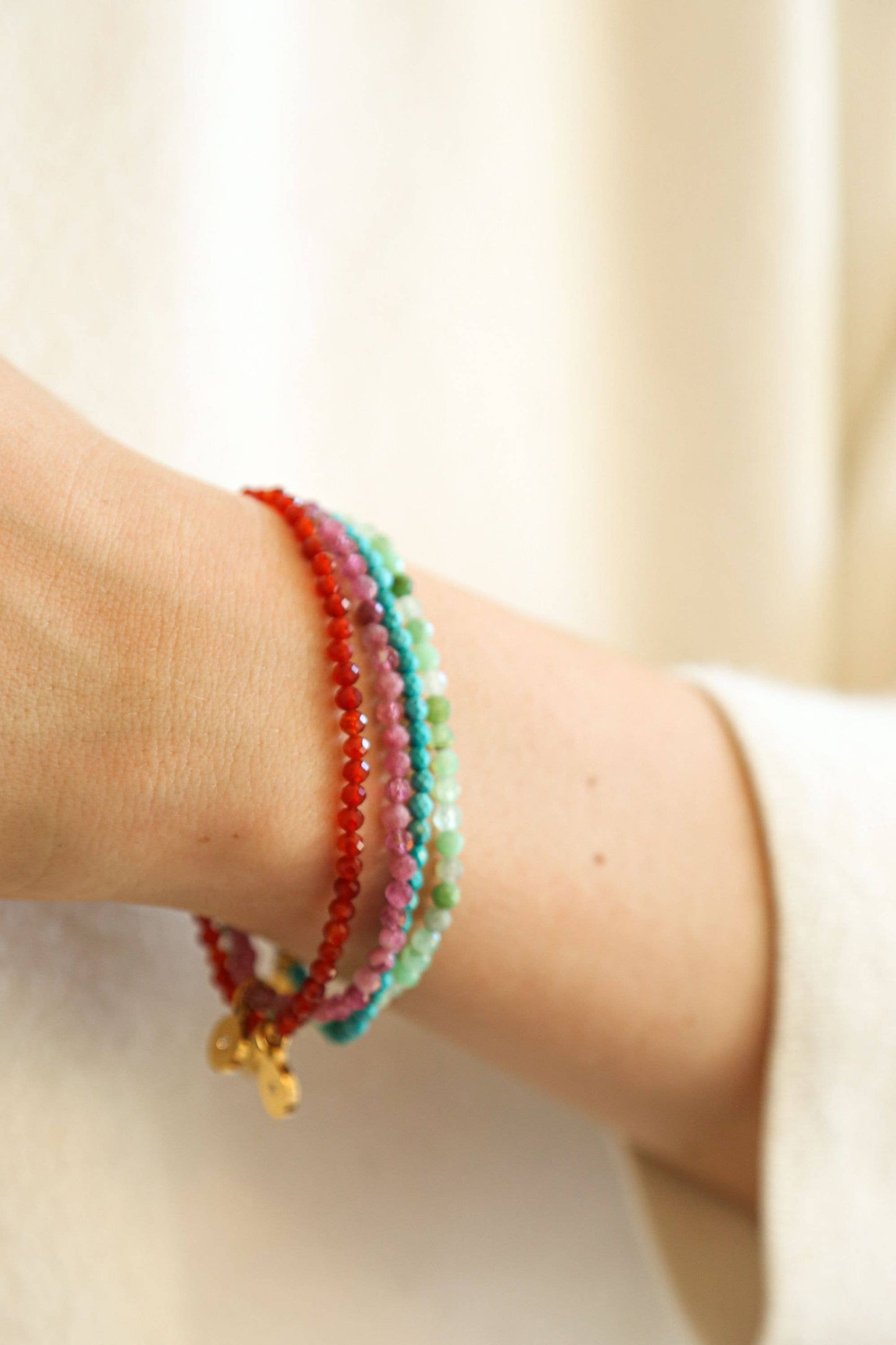 Carnelian Gemstone Beaded Stretch Bracelet | Jewelry