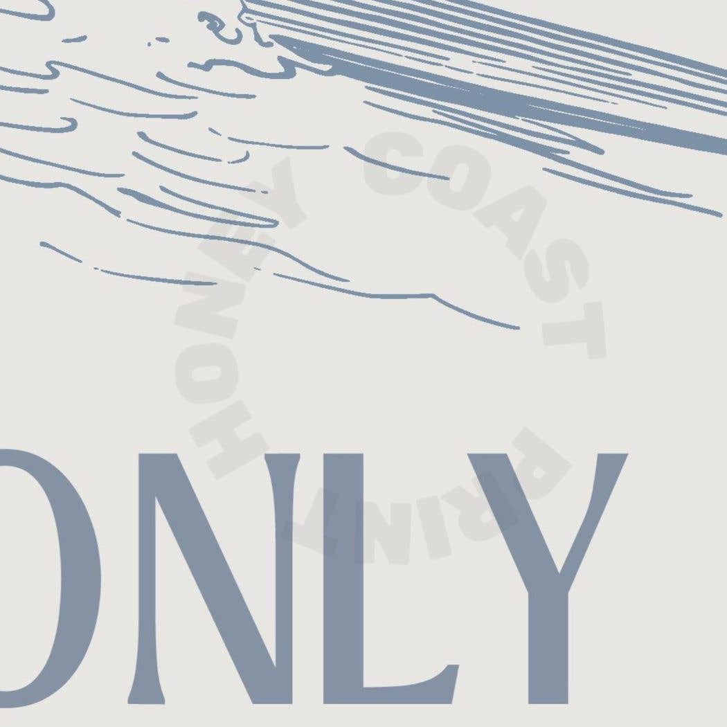 Locals Only Retro Surfer Typography Wall Art Prints: 9" x 11"