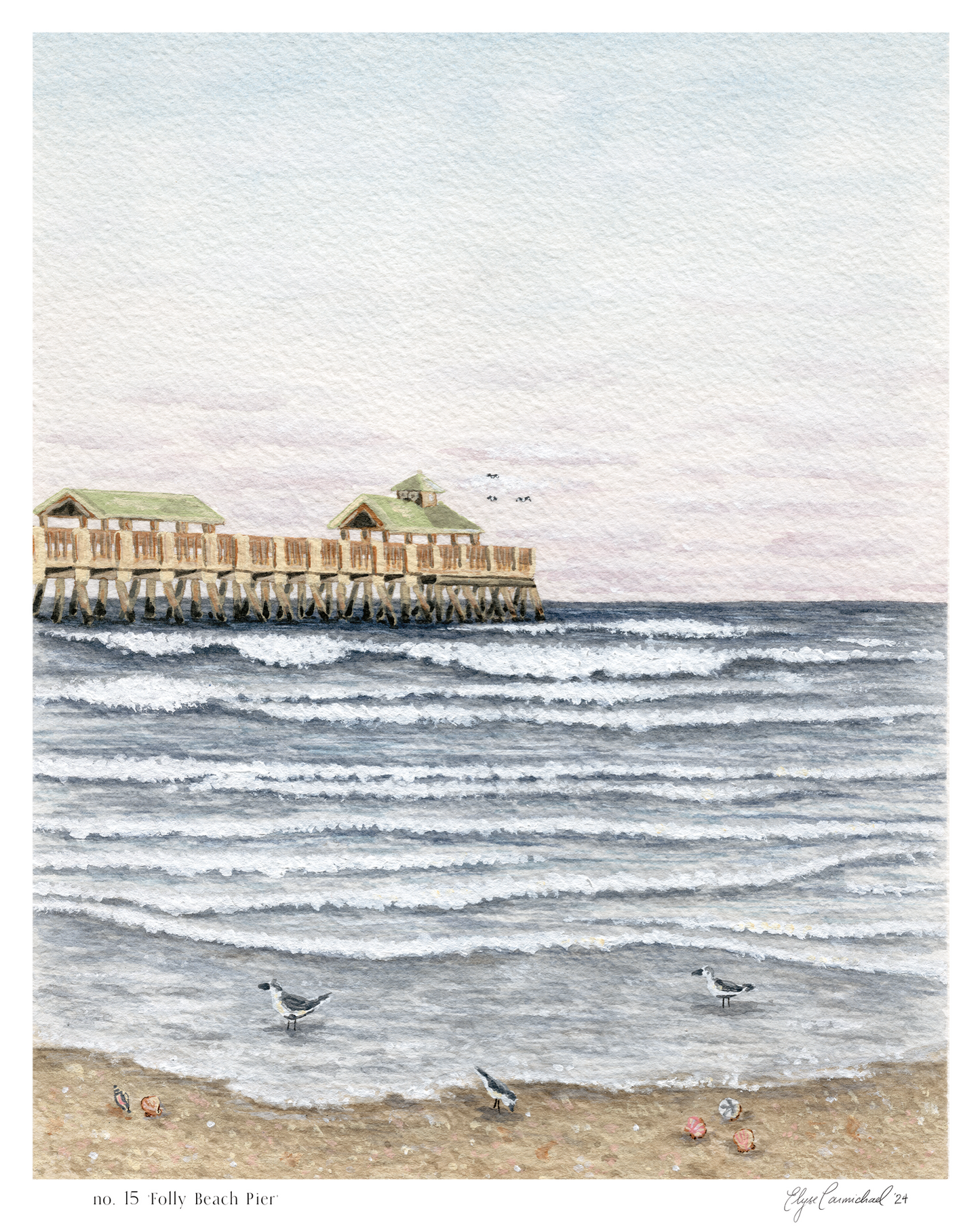 No. 15 'folly beach pier' print