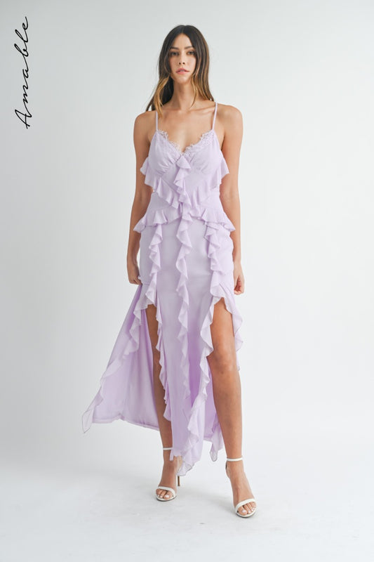 The Lavendar Haze Ruffle Dress