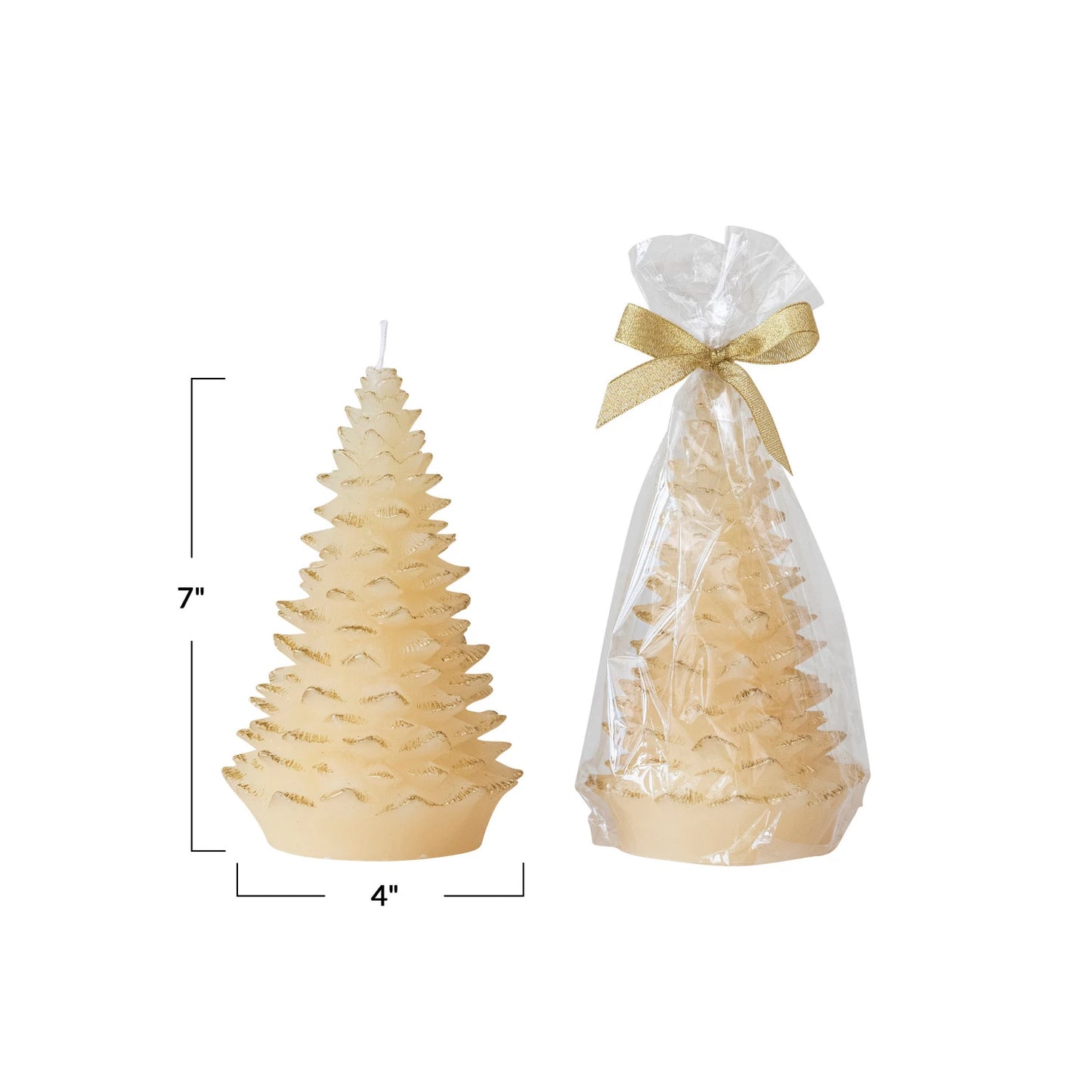Tree Candle with Gold Tips (Large)