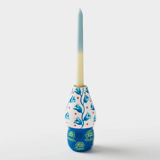 Blue Bell and Tulip Terracotta Candle Holders: Blue Bell 7" Candle Holder