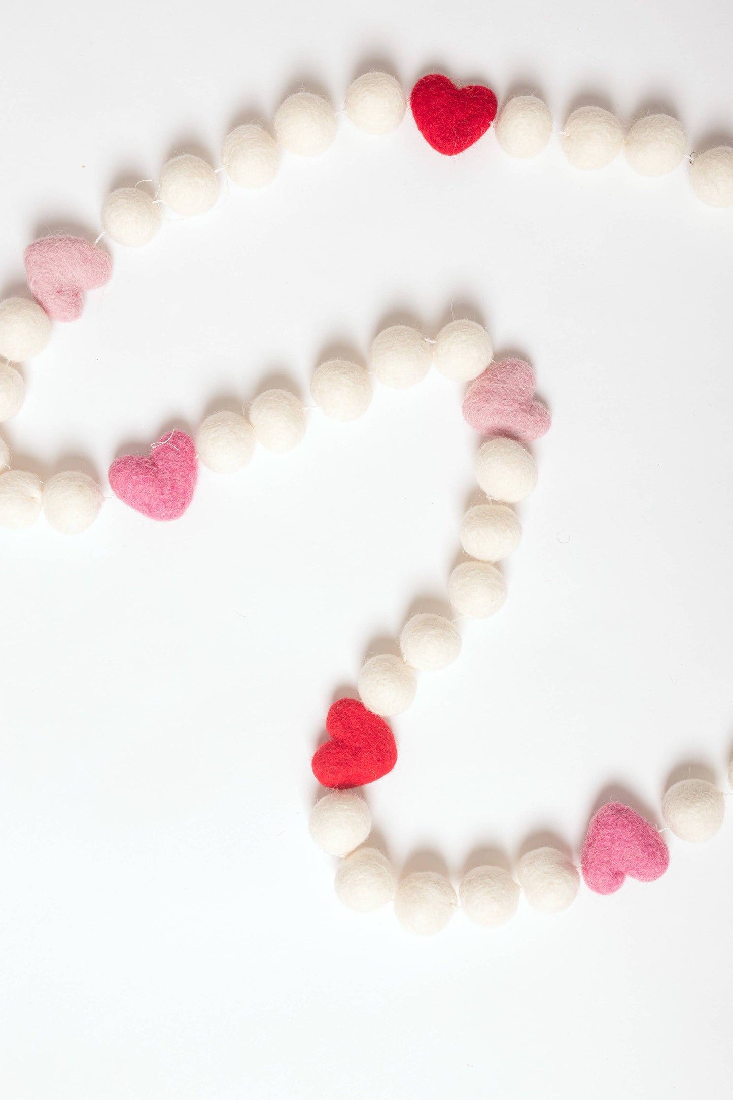 Pinks and Red Hearts Valentines Felt Garland