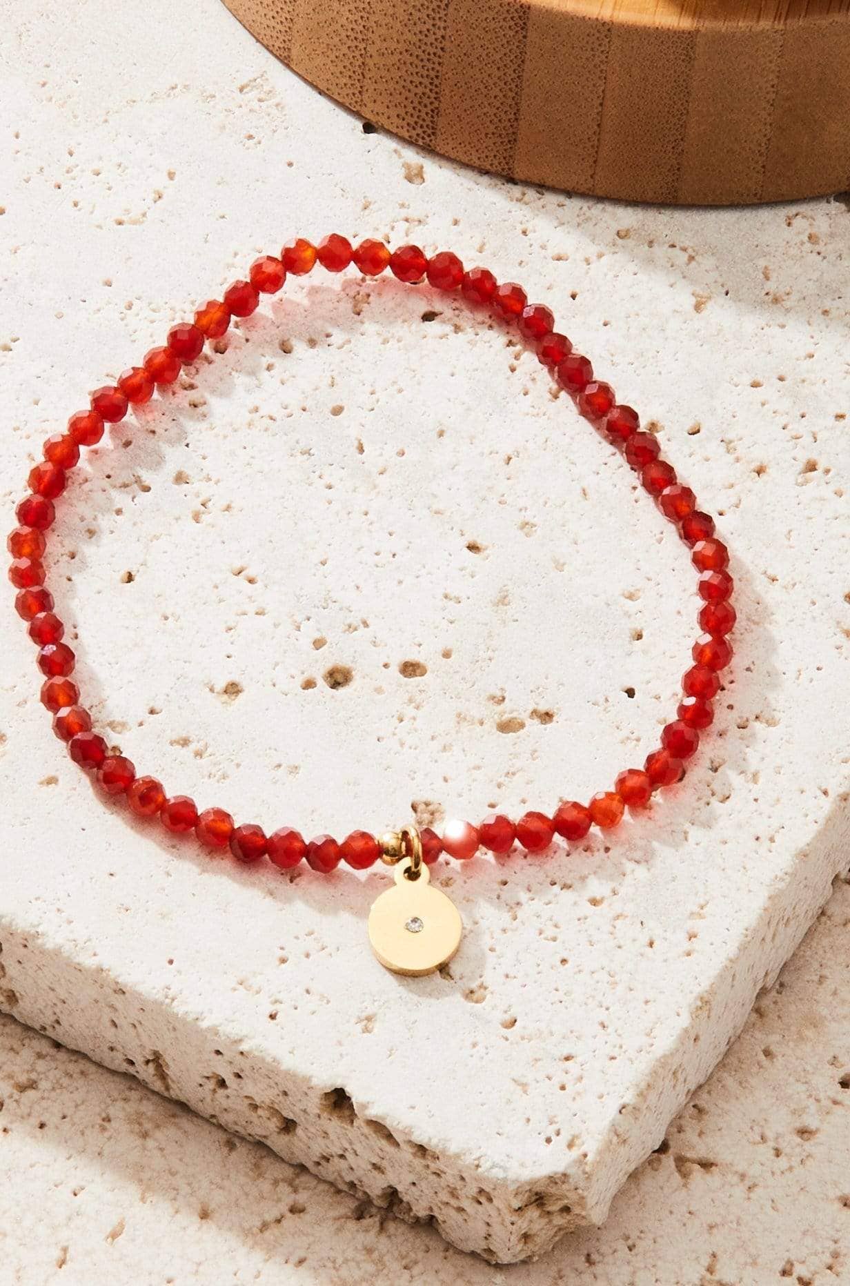 Carnelian Gemstone Beaded Stretch Bracelet | Jewelry