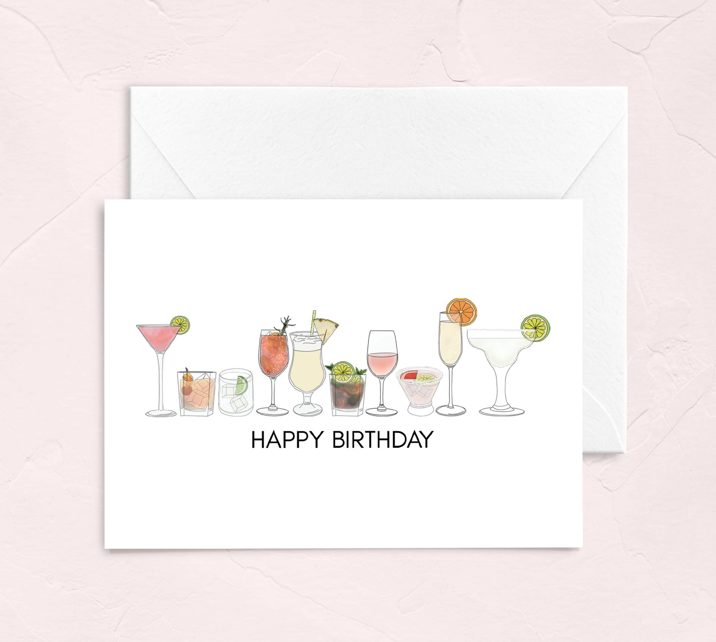 Happy Birthday Cocktails Greeting Card