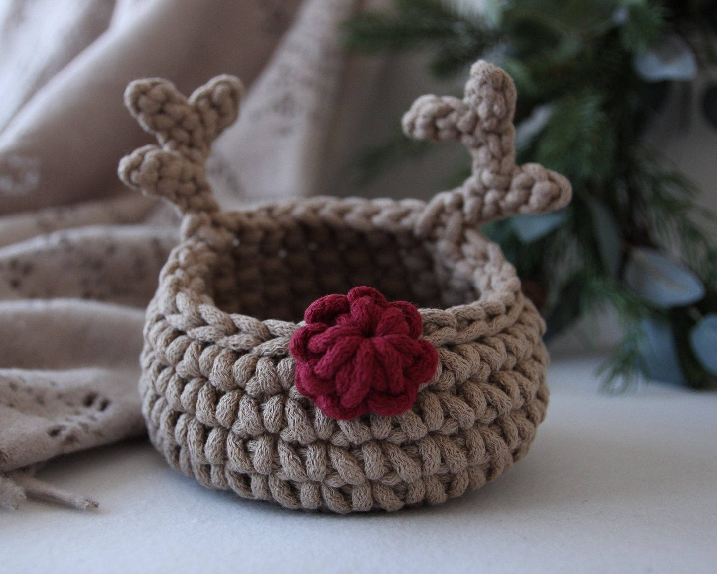 Hand crochet basket | DASHER | Christmas decor & gifts