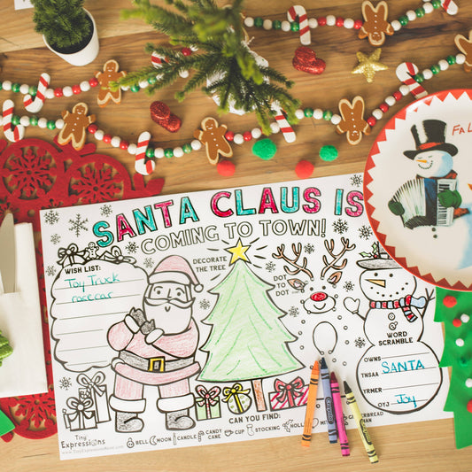 Christmas Paper Santa Placemats