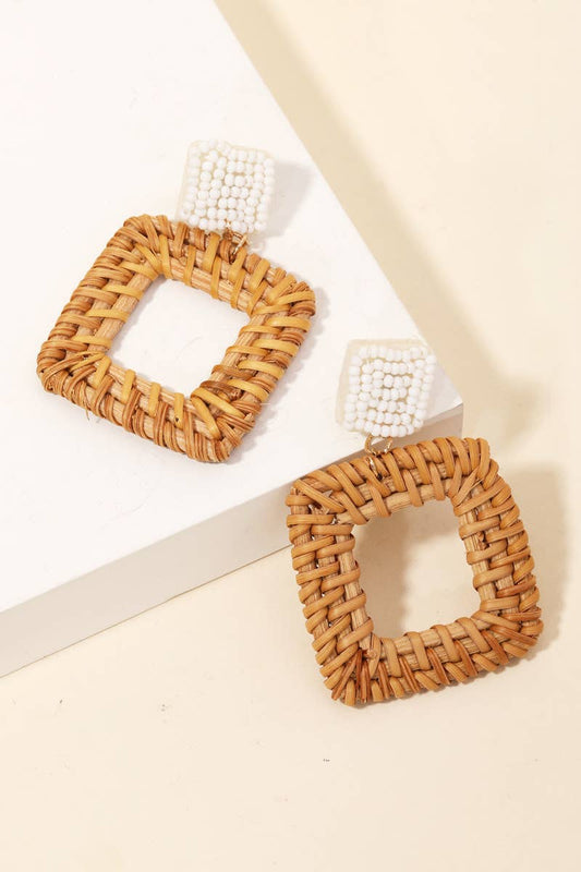 The Square Straw Drop Earring